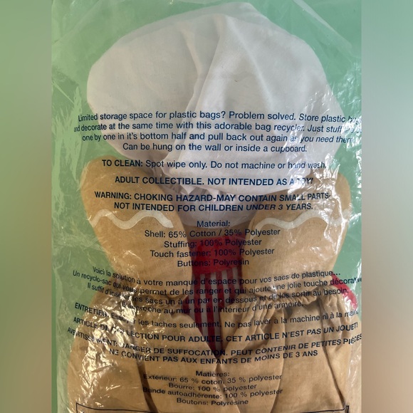 Avon Vintage Gingerbread Bag Recycler, Plastic bag storage, Brand New Bag Holder - Picture 3 of 5